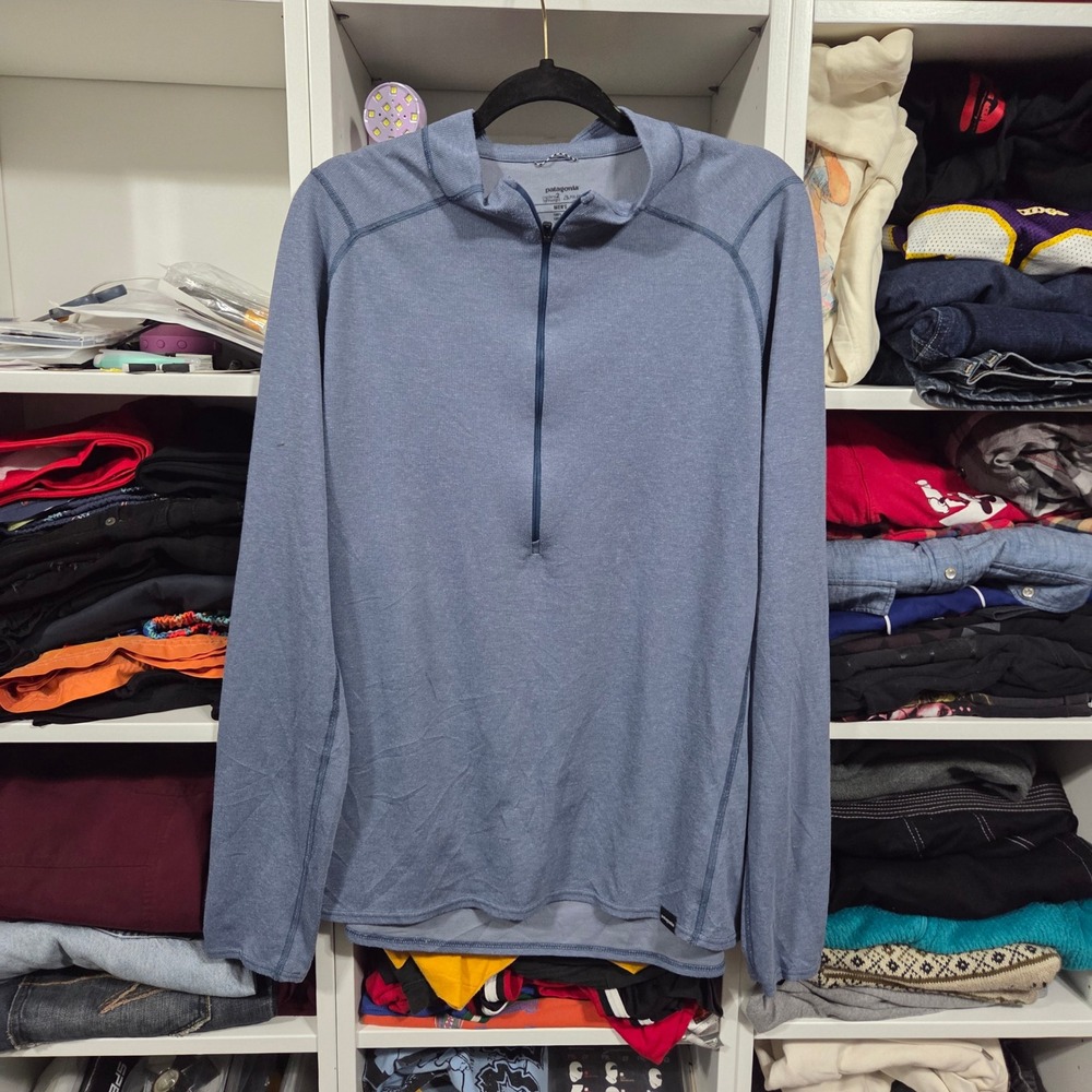 Patagonia Capilene 2 Lightweight Polartec 1/2 Zip Blue Mens XL 44905FA14